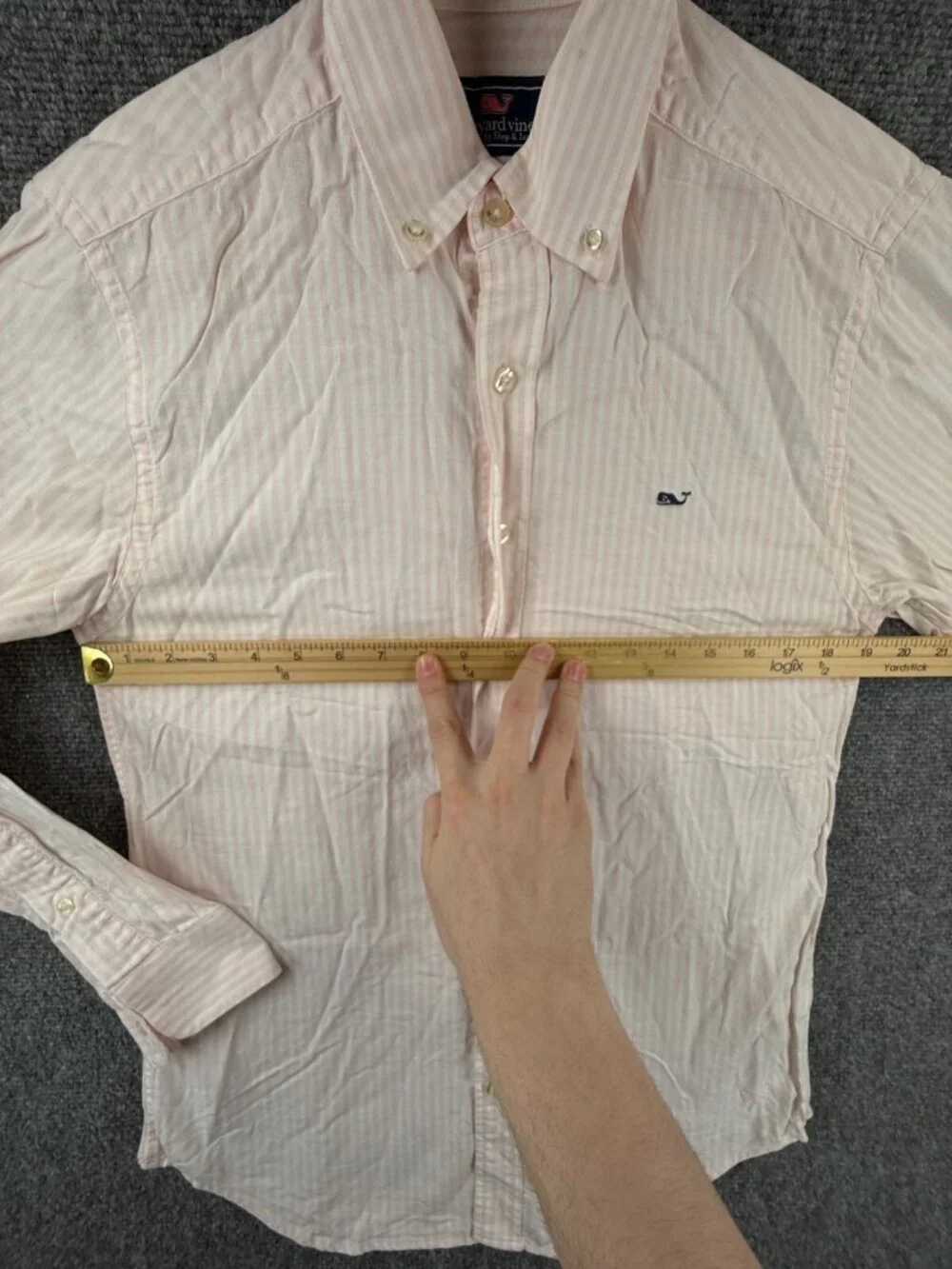 Vineyard Vines Slim Fit Whale Shirt Men Small Pink Striped Cotton Button Up